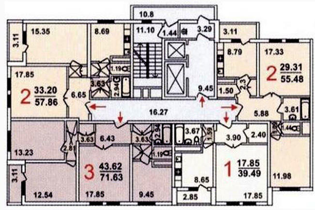 Дома серии гмс-1 (гмс-2001) - планировка квартир.
